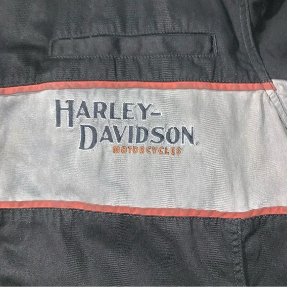 Harley-Davidson Iron Block Shirt Men's 3XL Black Button Up Garage Mechanic Wings - Picture 9 of 11